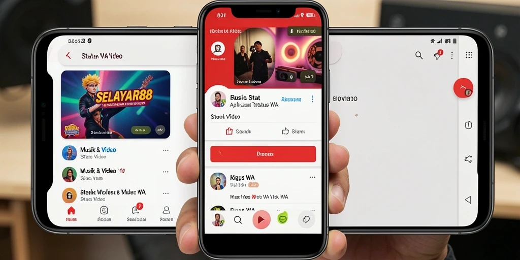 Antarmuka aplikasi SELAYAR88 untuk Status WA Video yang menarik.